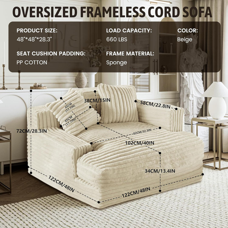 Bradsher Upholstered Boneless Sofa Compression