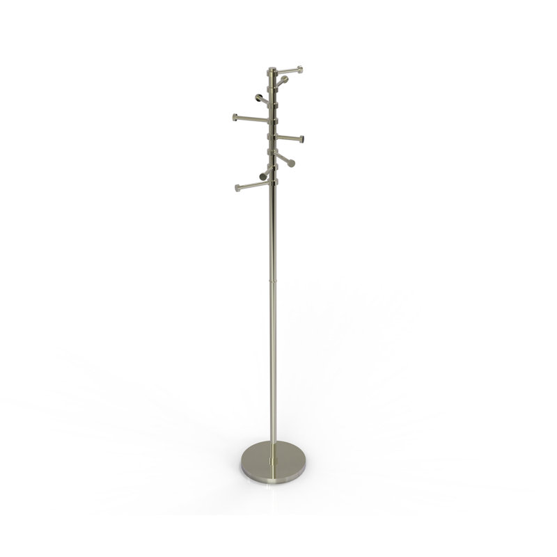 Portemanteau autoportant avec six chevilles pivotantes, Nickel poli