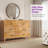 Dorne Modern High Gloss Burl 6-drawer Wide Dresser, Yellow-1546382759