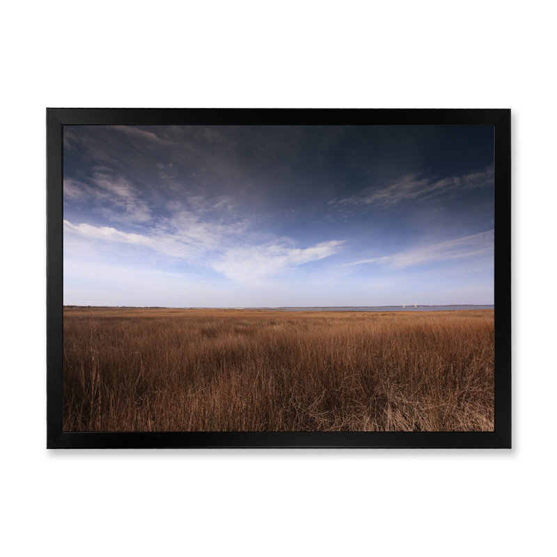 Magnifique champ de blé mystique - décoration murale traditionnelle sur toile, H 34 po x l 44 po x P 1,5 po, Cadre noir
