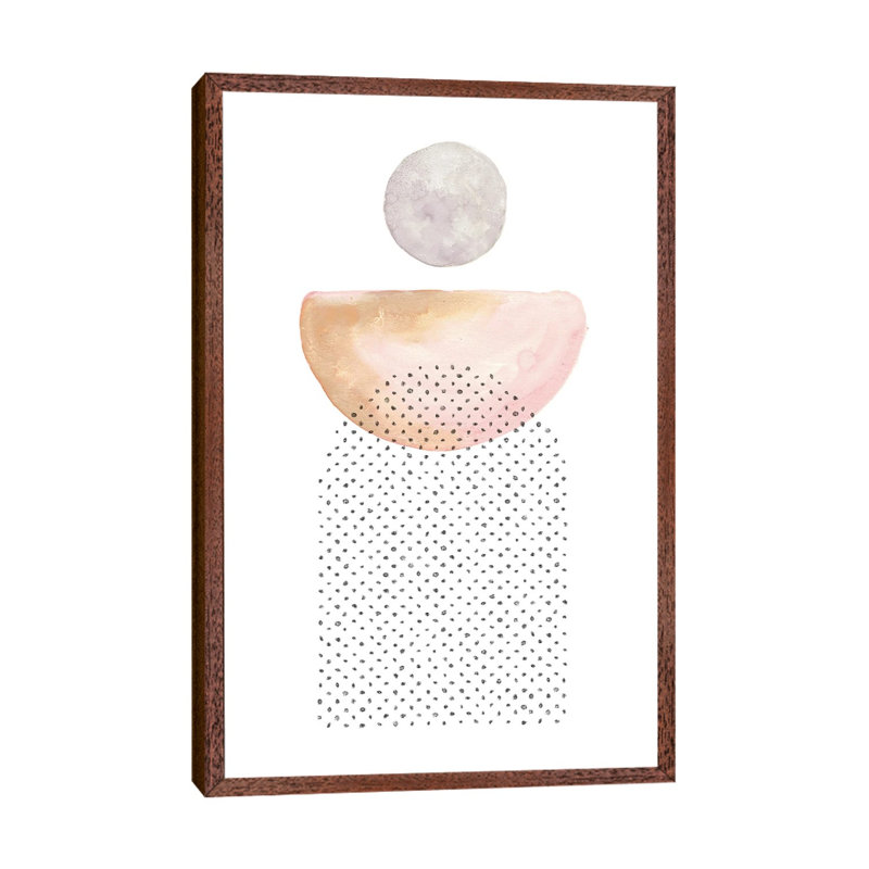 Abstract Art by Whales Way - Painting on Canvas, 66.04cm H x 45.72cm W x 3.81cm D, Classic Brown Wood Framed