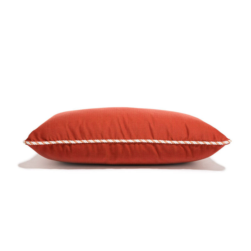 Indoor/Outdoor Pillow Cover & Insert, Rectangle 15"H x 27.6"W, Red/White