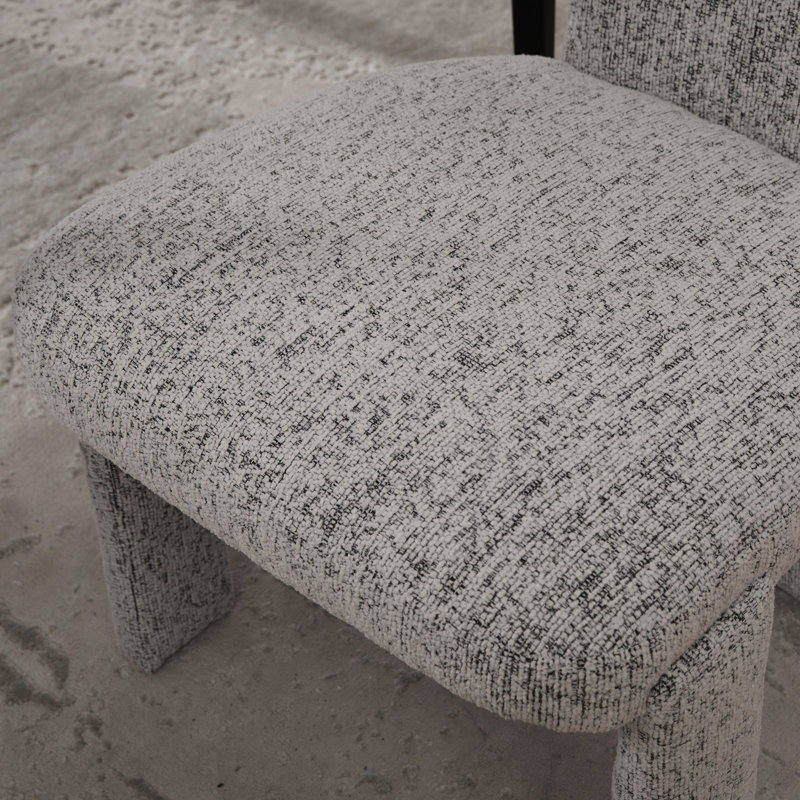 Ensemble de chaises de salle à manger rembourrées modernes en chenille avec pieds en bois pour la maison et le café
