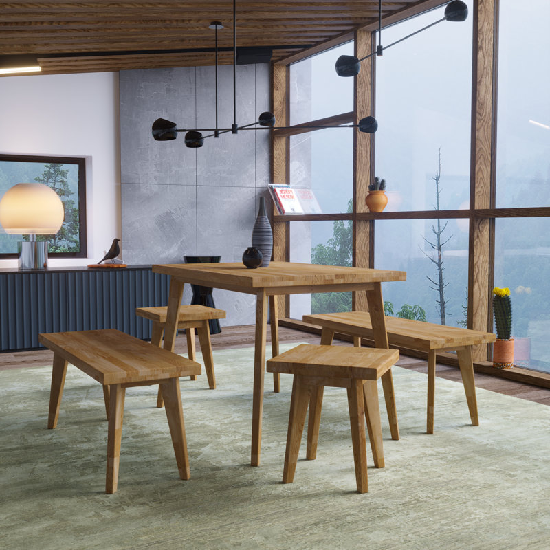 Rosalie solid wood dining table, Heart Oak, 75cm H x 110cm L x 75cm W