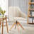  Upholstered Swivel Accent Chair, Linen Fabric Ergonomic Wood Arm Chair for Living Room, Bedroom-1102723118