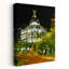 Metropolis Building At Night And Light Trails On Street, Madrid, Spain Abstract Contemporary Architecture City Wall Art-82683647
