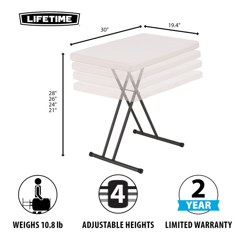 Table pliante rectangulaire 30", Amande