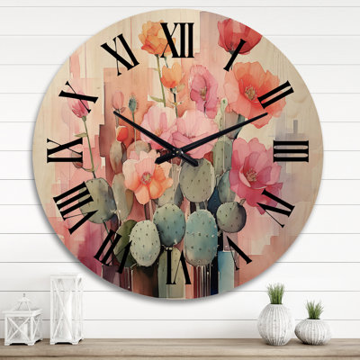 Horloge murale surdimensionnée en acrylique rose II