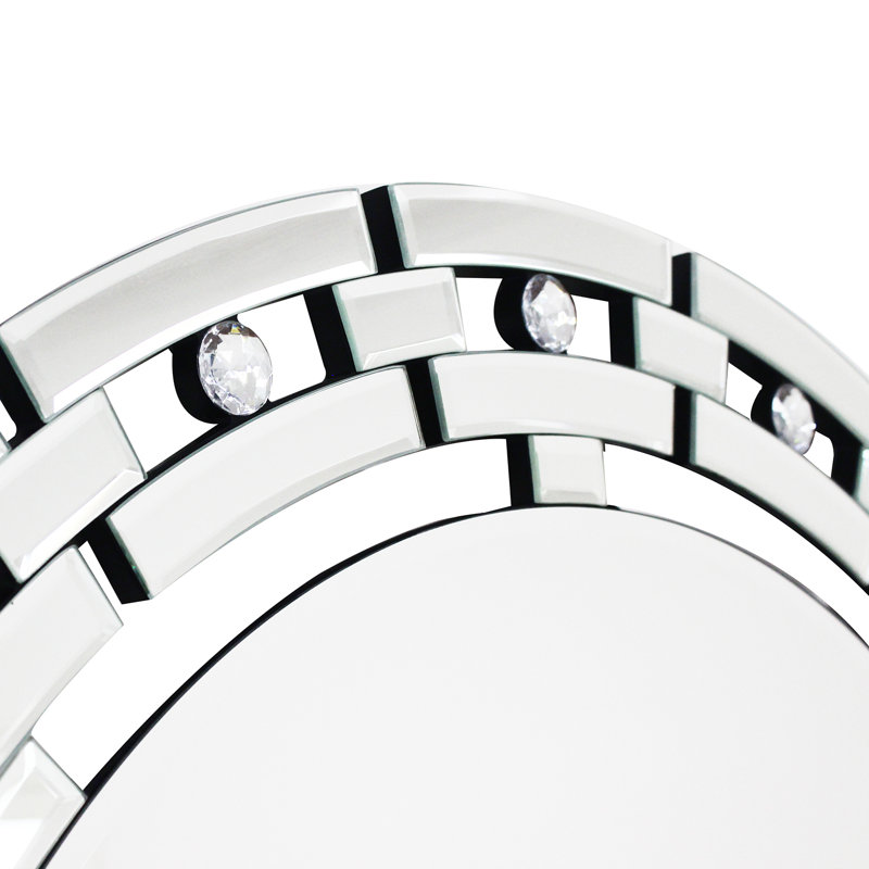 Quinntin Glass Round Mirror