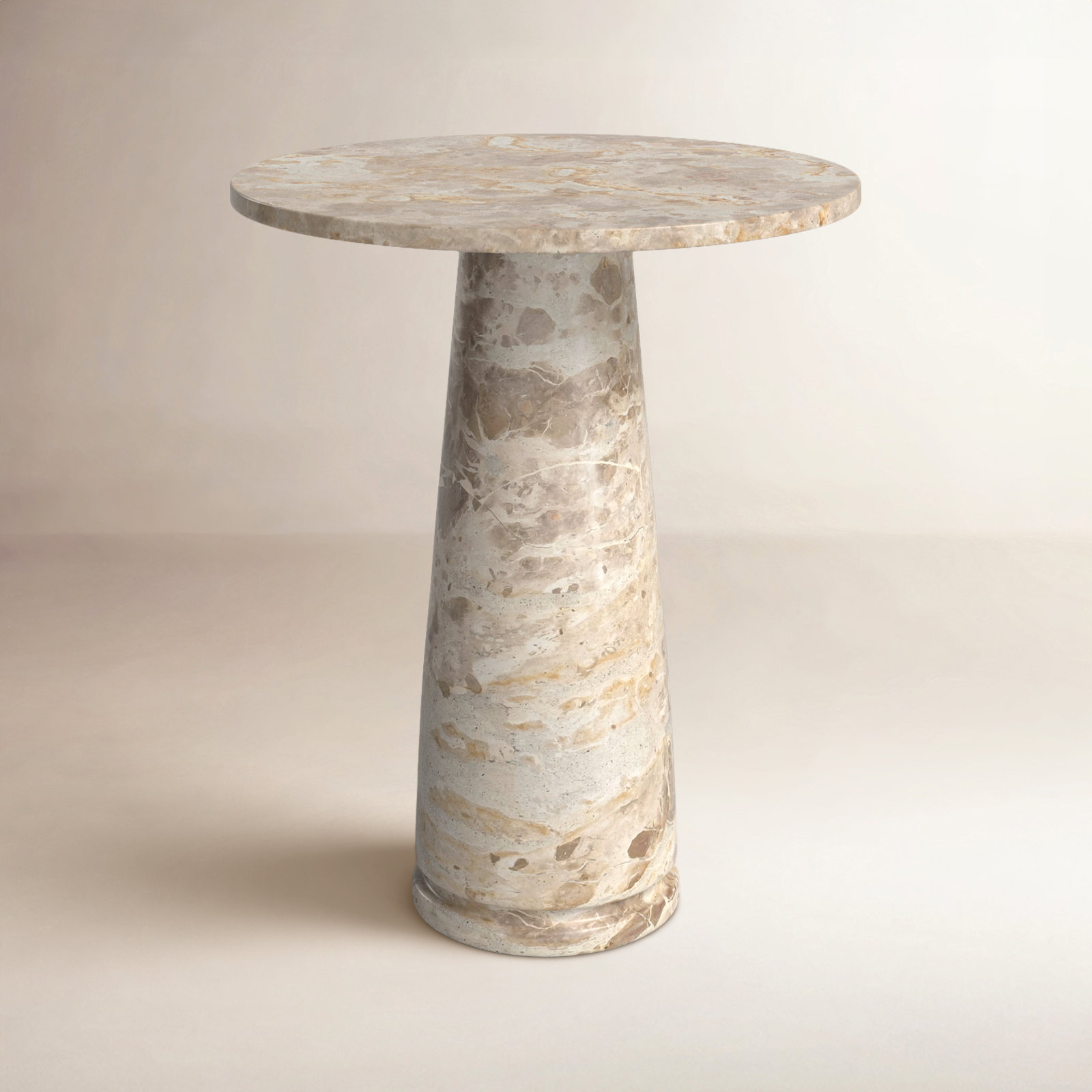 Alysson Marble End Table, Beige