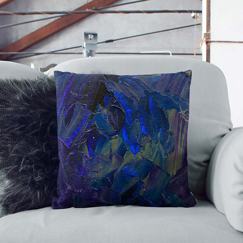 Abstract Square Throw Cushion, White, 40 x 40 cm
