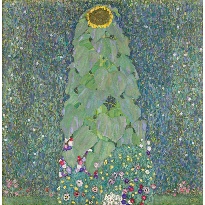 "Tournesols" par Gustav Klimt - Art mural sur toile tendue avec châssis, H 40 po x l 28 po