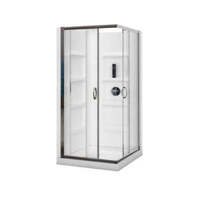 Cabine de douche carrée encadrée et base Danny l 35,98 po x P 35,98 po x H 70,86 po incluse