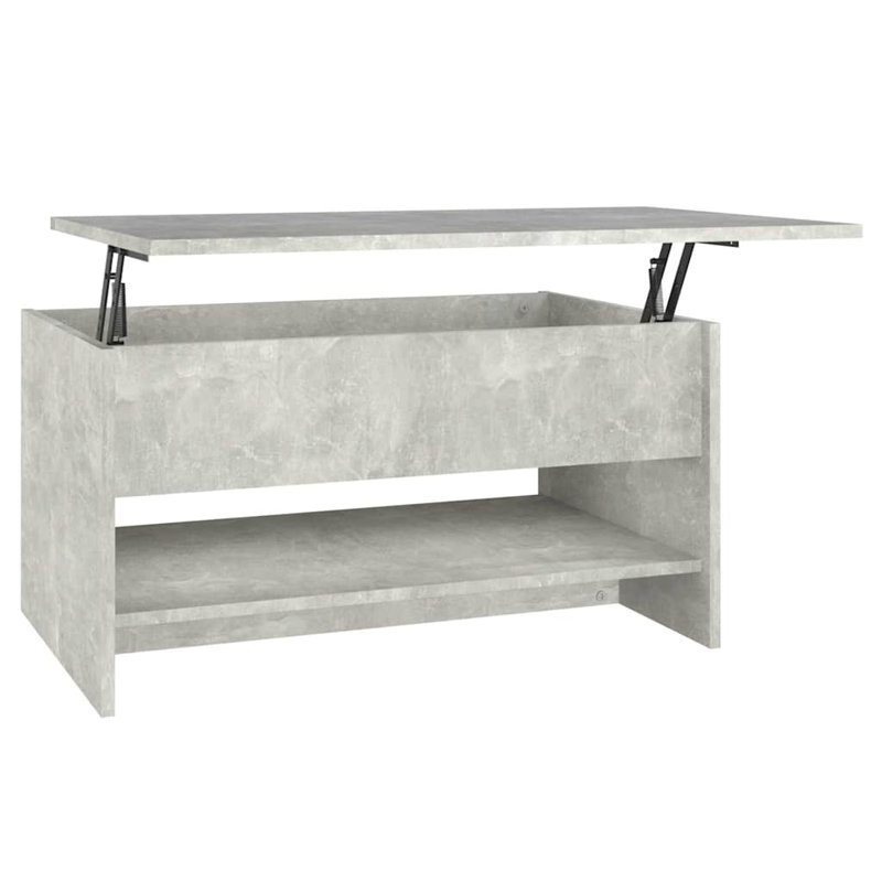 Buglosse Manufactured Wood Frame Single Coffee Table with Storage, Concrete Gray, 15.7" H x 31.5" W x 19.7" D