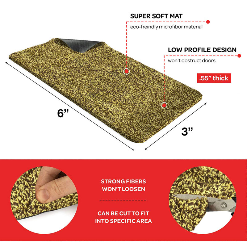 Non-Slip Doormat, Yellow, 36" W x 72" L