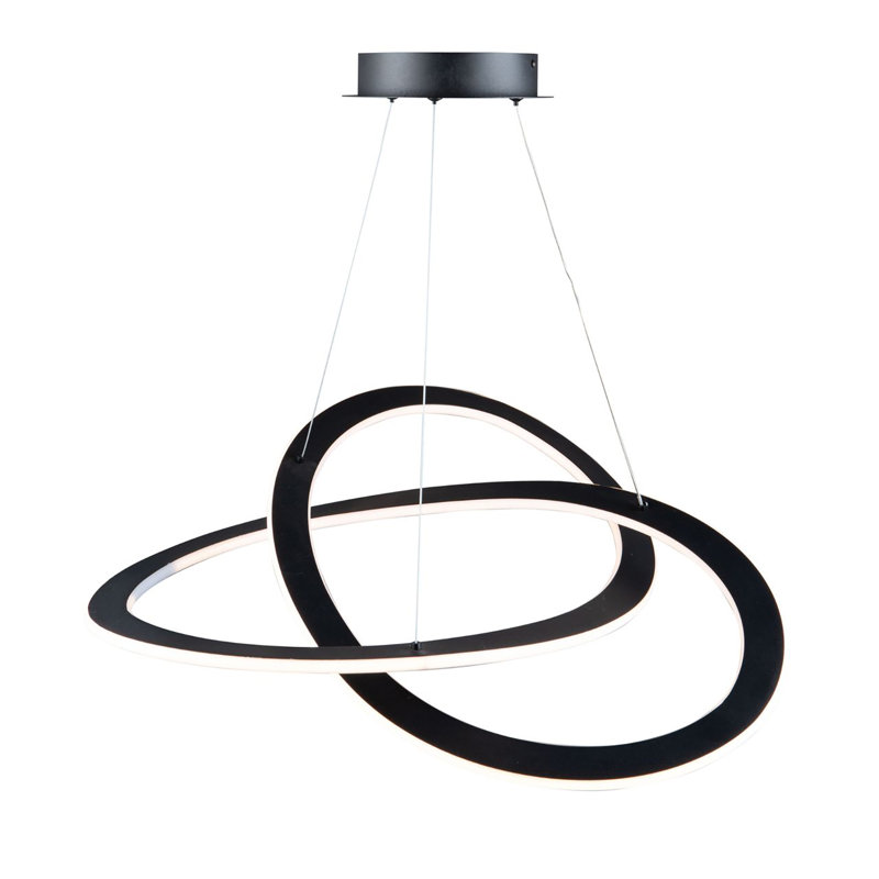 Luminaire suspendu géométrique Spoutnik 2 lumières Wave, H 60 po x l 25,6 po x P 26,8 po