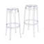 Ensemble de 2 tabourets de bar modernes empilables en acrylique transparent