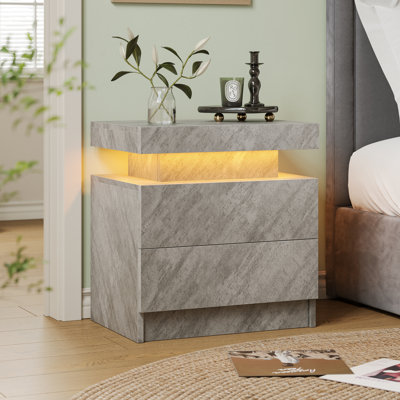 49cm W Manufactured Wood Bedside Table