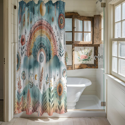 Rainbow Boho Vibes - 1 Piece Standard Shower Curtain