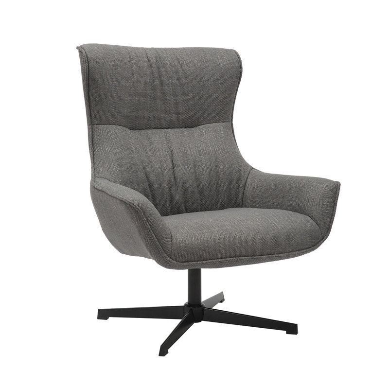 Sessel Upholstered Swivel Accent Chair, Grey/Brown/Blue