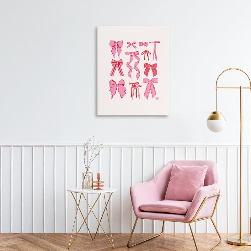 Toile simple rouge et rose, design par Krissy Mast, H 20 po x l 16 po