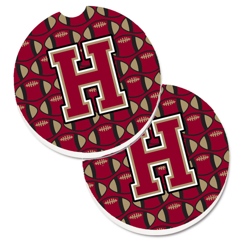 Sous-verre de football, H, Grenat / or