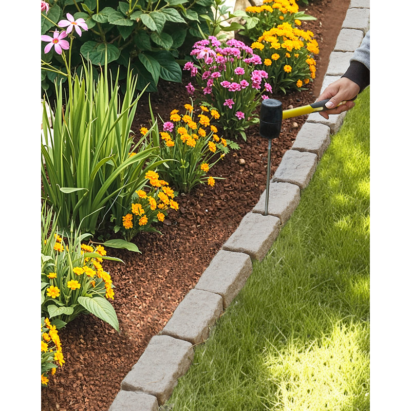 Bordure de jardin en faux bois 46,2 x 2,2 po pour bordure de jardin, Beige