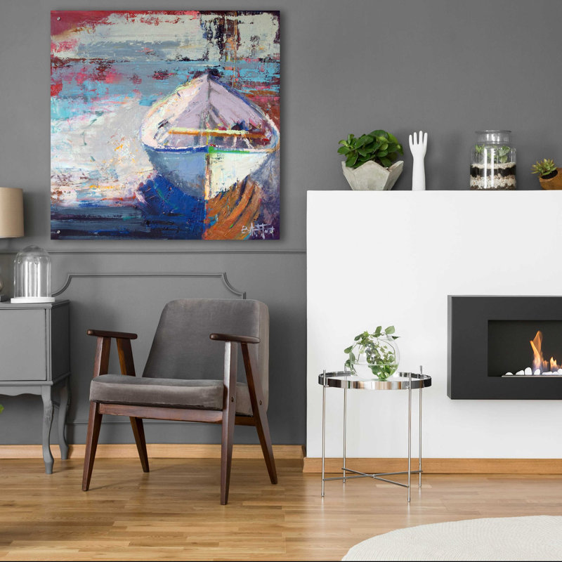 Breakwater Bay 'Tidal Uber Navigation' By Beth Forst, Acrylic Glass Wall Art, 12"X12", H 36 po x l 36 po x P 0,2 po