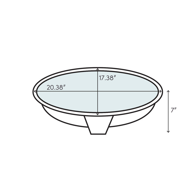 American Standard Aqualyn 17.38'' Ceramic Oval Bathroom Sink with Overflow, White, Single