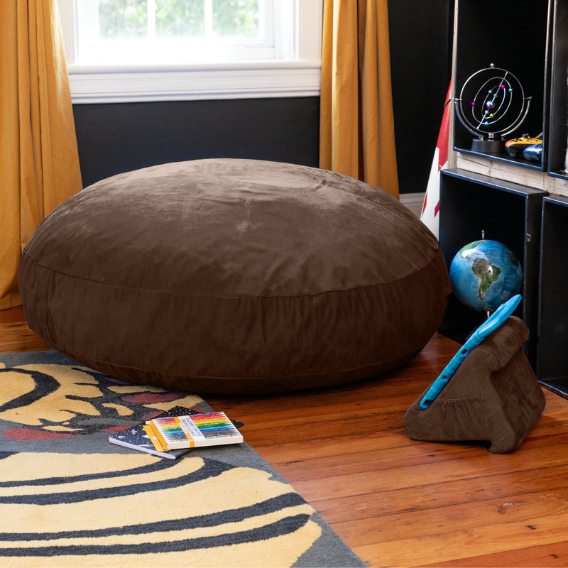 4 Ft. Cocoon Kids Bean Bag Chair and Crash Pad - Microsuede, Chocolate Microsuede