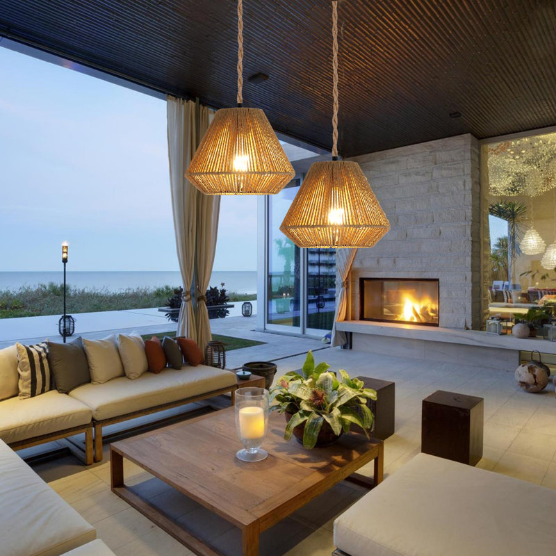 Pawlu Dimmable Plug-in Rattan Pendant Light