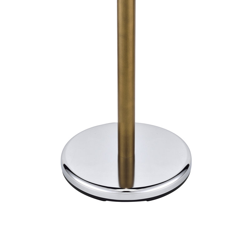 Elegant Chrome and Walnut 6-Hook Coat Rack