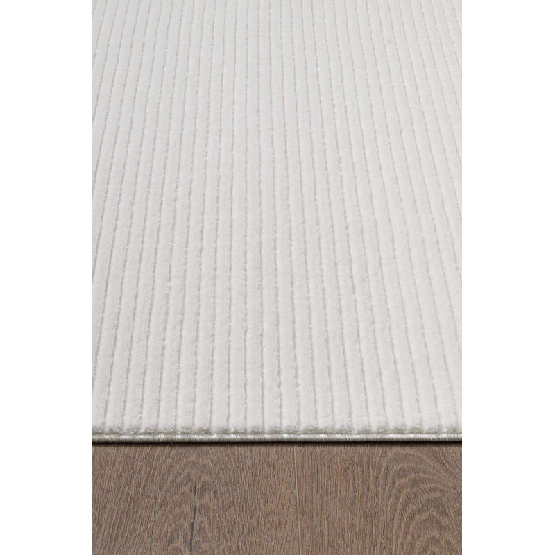 Luxurious Cream Area Rug, 2.6 x 14.8 Feet | 100% Polypropylene, 1.0 cm Pile Height | Machine Woven, Non-Slip Dot Underside, Antibacterial | Perfect for Living Room, Bedroom & Hallways, Easy to Maintain