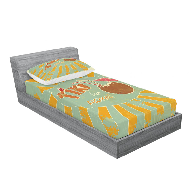 Ensemble de draps Exotic Cocktail, Ensemble de draps pour lit simple avec drap-housse