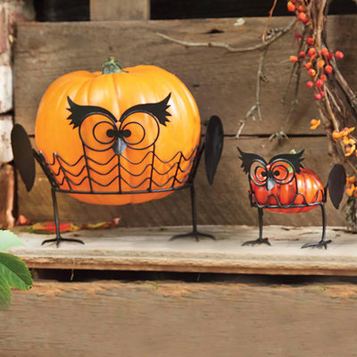Ensemble de 2 porte-citrouilles hibou