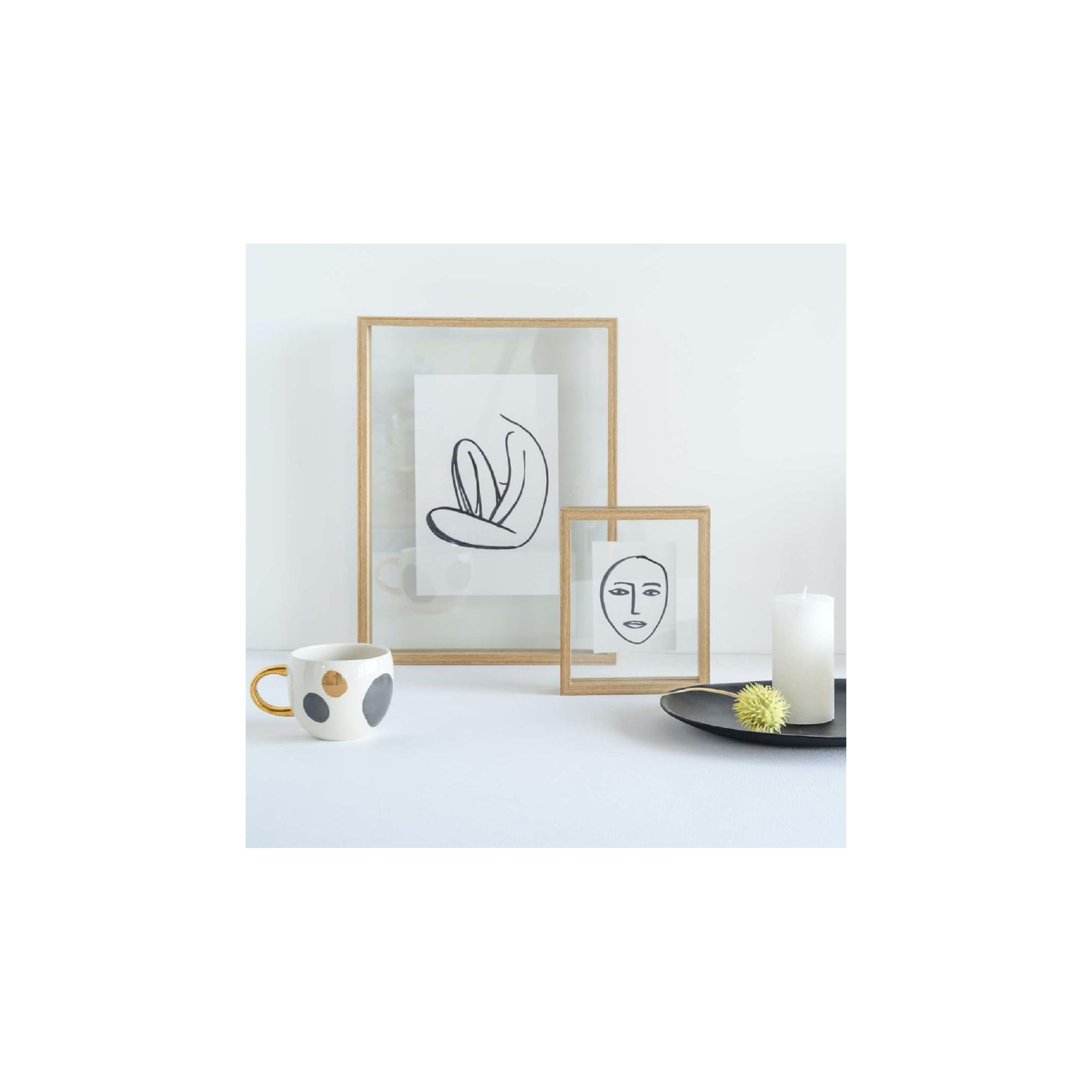 Luiz Wood Floater Picture Frame, Natural, 6" x 8"