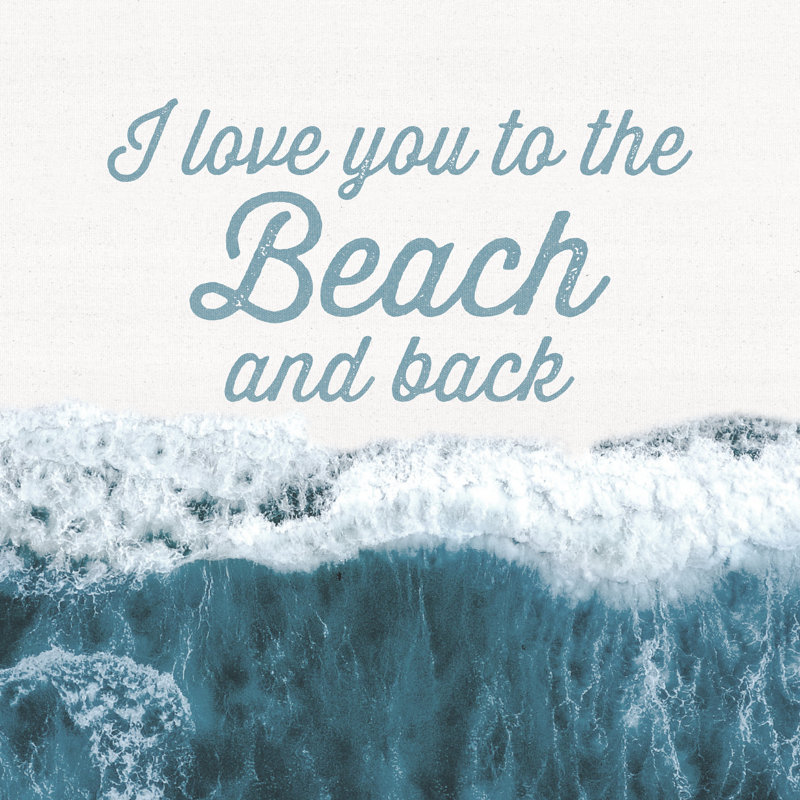 Wave Beach And Back - Wrapped Canvas Print, 30cm H x 30cm W x 3.8cm D