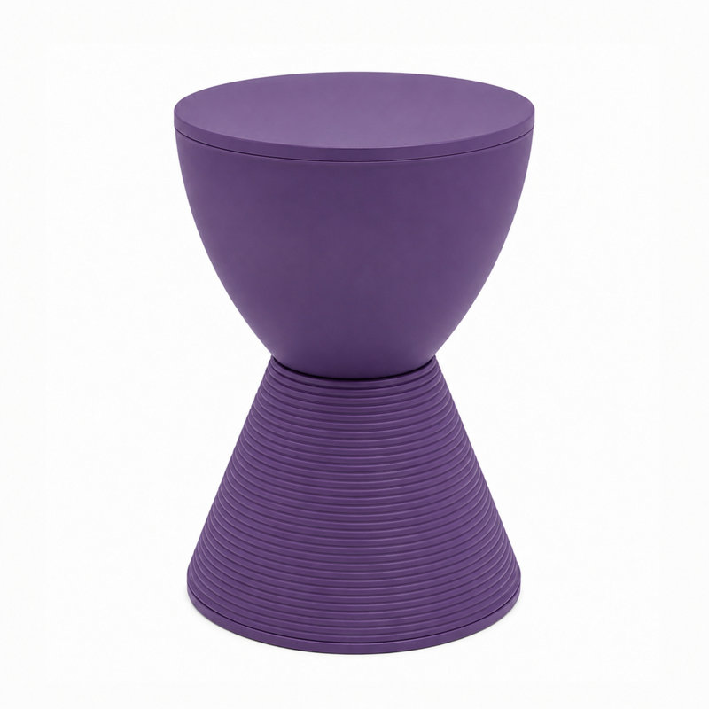 Table de bout tambour en sablier Durant Durant, Set of 4, Mauve