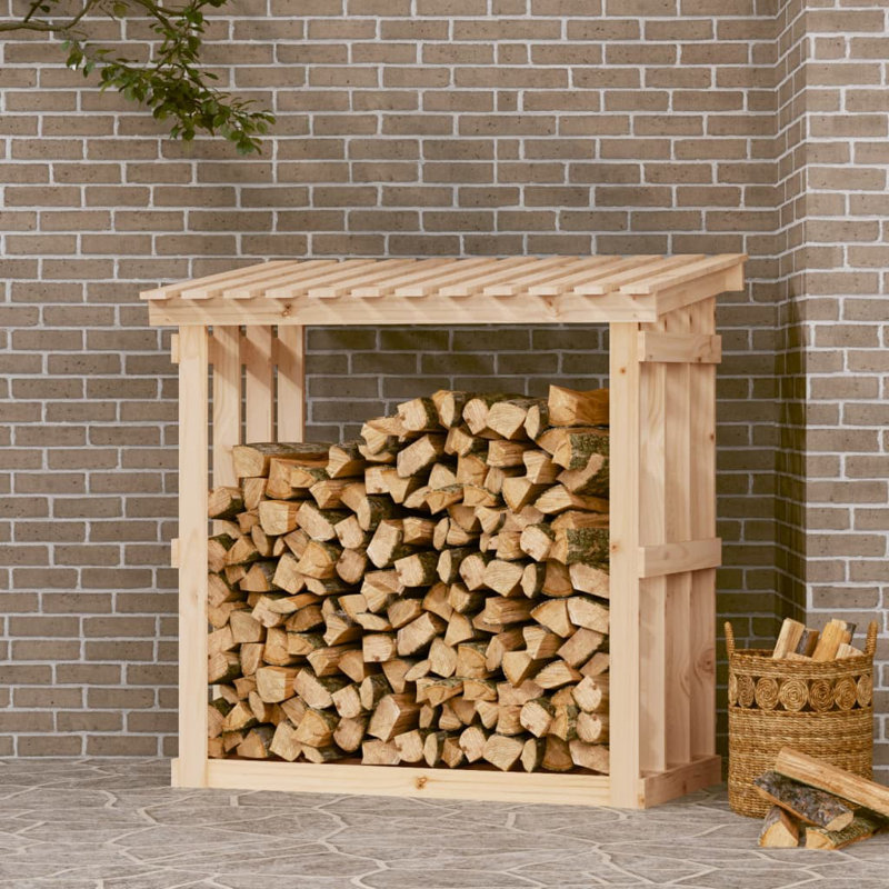 Firewood Rack 108x64.5x109 cm Solid Wood Pine, Brown
