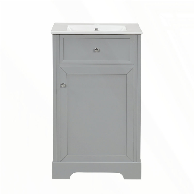 Meuble-lavabo de 20 po avec lavabo, Gris