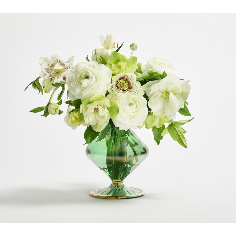 F2023 Handmade Glass Table Vase, Green