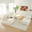 132" U-Shaped Chenille Sectional Sofa, Cloud Style Boneless Sofa with Lounges, Modern Upholstered Couch with Cup Holders & Side Pockets, Compression Sofa for Living Room, No Assembly Required, Beige