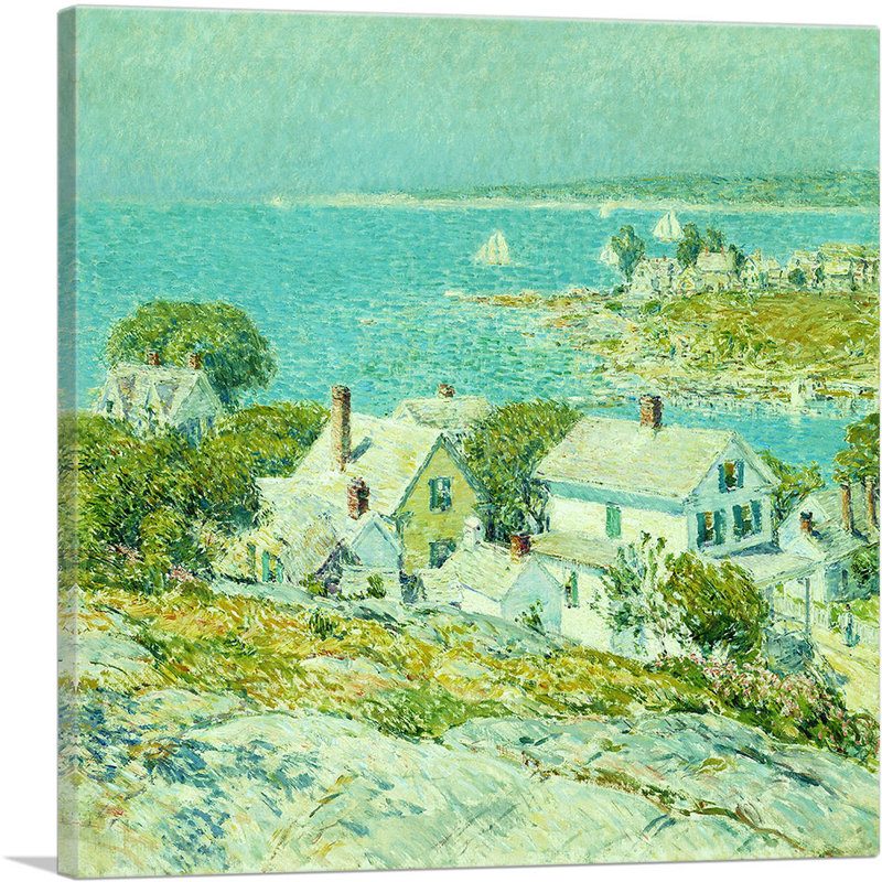 «New England Headlands 1889» par Childe Hassam, peinture sur toile tendue, H 18 po x l 18 po x P 1,5 po
