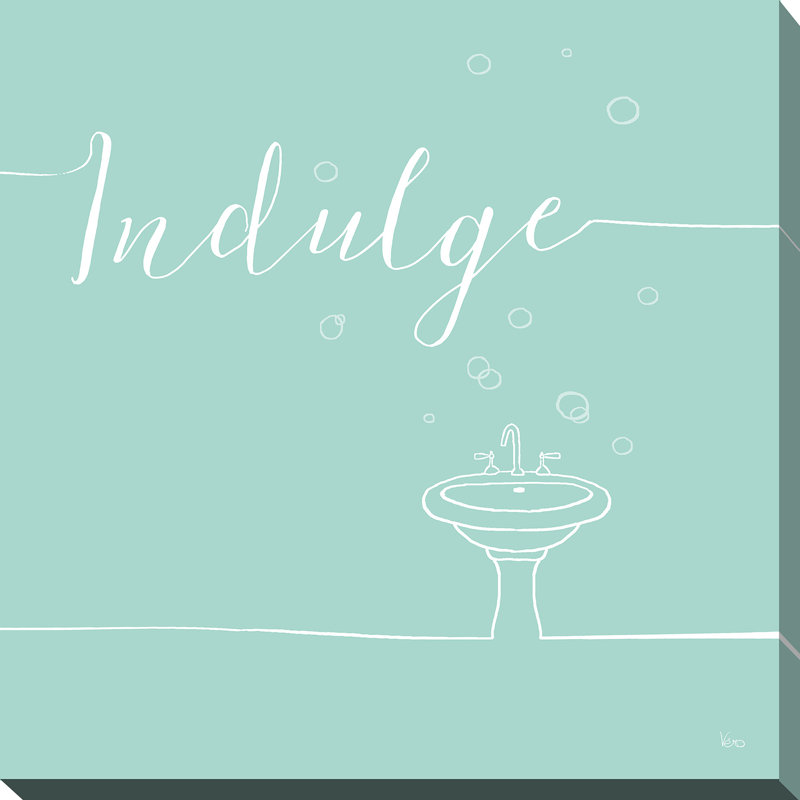 «Underline Bath VII Teal», art textuel, H 18 po x l 18 po x P 1 po, Toile tendue