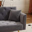Canapé-lit pliable de style américain de 72 pouces en velours gris, multifonctionnel pour les petits salons Lit de style rétro, 3 appartements