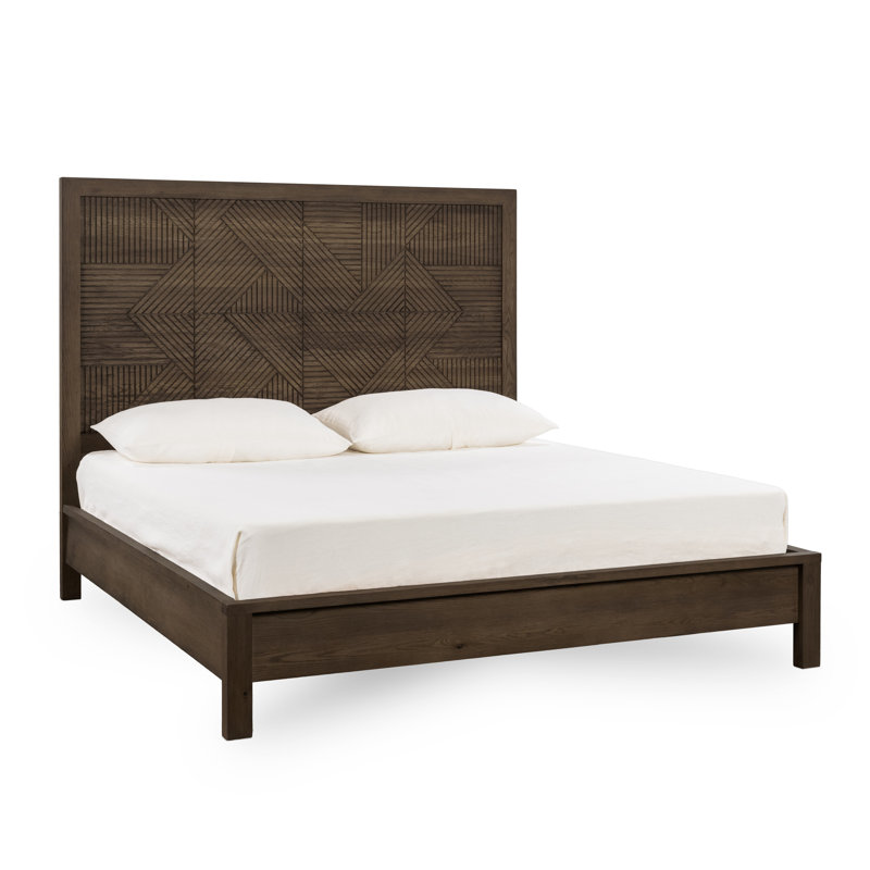 Lit plateforme en bois Santa Clara, Très grand californien, Brown