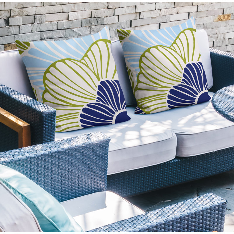Housse et insert de coussin décoratif intérieur / extérieur en mélange de polyester, L 17 po x H 17 po, Chartreuse
