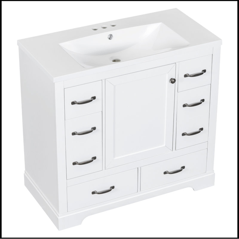 Meuble-lavabo simple 36 po avec plateau en céramique Duranko