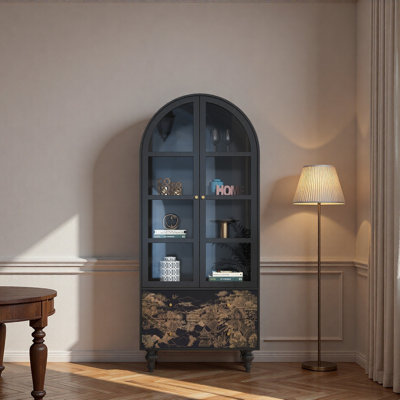 Vitrine en bois massif pour salon