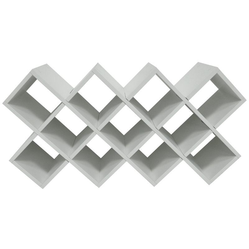 Dalanee 14 Bottle Tabletop Wine Bottle Rack in White